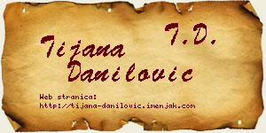 Tijana Danilović vizit kartica